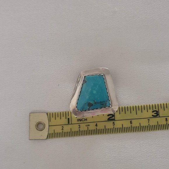 New Mexico Turquoise Earrings In Sterling Silver - Picture 8 of 8